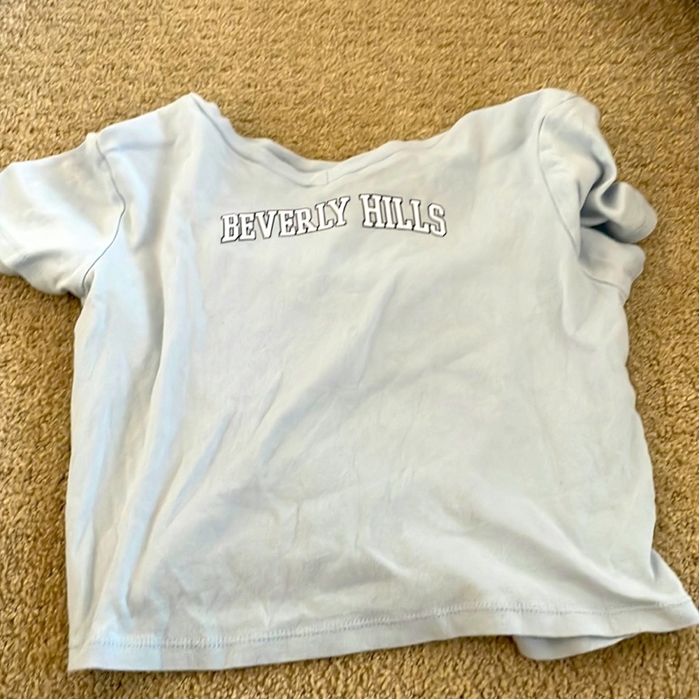 Forever 21 baby blue Beverly Hills Crop Top/ Tank